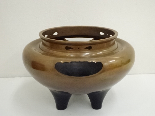 鋳鉄製 黒い茶釜 朝鮮風爐 福島房秀 作 鋳鉄製 黒い茶釜 朝鮮風爐 福島